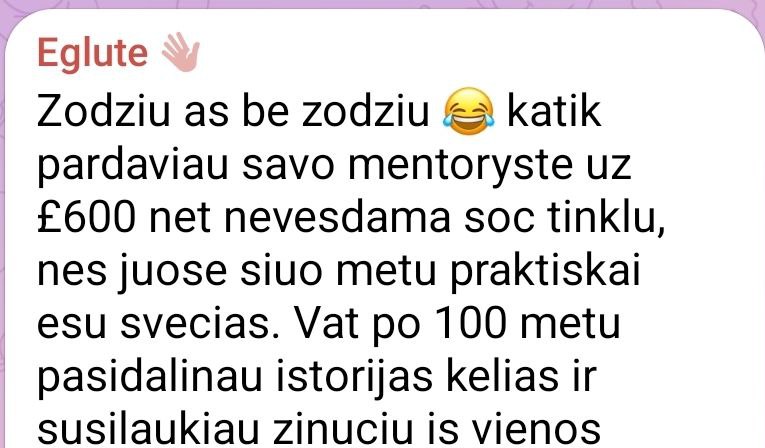 Klientės atsiliepimas apie darbą su Erika Karta