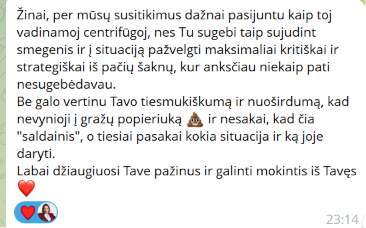 Atsiliepimas apie strateginę augimo sesiją su Erika Karta