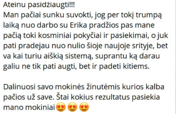 Atsiliepimas apie individualią mentorystę su Erika Karta