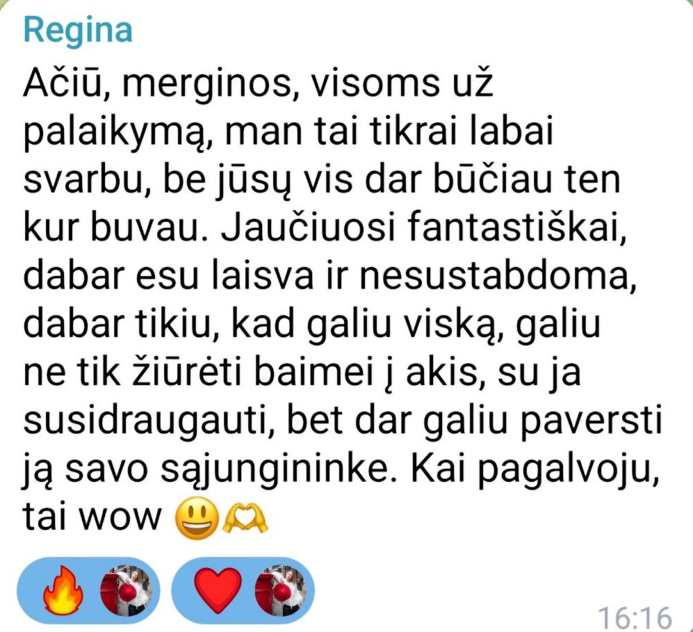 Atsiliepimas apie individualią mentorystę su Erika Karta